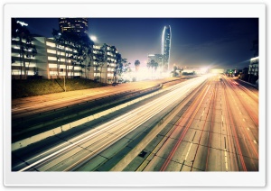 Highway Night Traffic Ultra HD Wallpaper for 4K UHD Widescreen desktop, tablet & smartphone