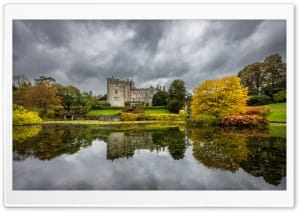 Historic Sizergh Castle Lake Reflection 4K UHD Wallpaper for Widescreen and UltraWide Desktop, UltraHD TV, Smartphone, Tablet
