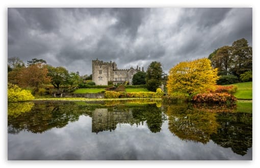 Historic Sizergh Castle Lake Reflection UltraHD Wallpaper for UHD 16:9 ; HD 16:9 ; UltraWide 21:9 24:10 32:9 32:10 ; Widescreen 16:10 ; Dual 16:10 16:9 ;