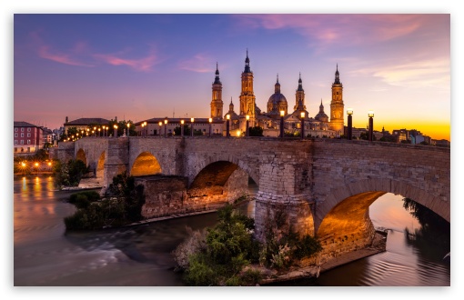 Historic Stone Bridge Over the River at Dusk UltraHD Wallpaper for UHD 16:9 ; HD 16:9 ; UltraWide 21:9 24:10 32:9 32:10 ; Widescreen 16:10 5:3 ; Fullscreen 4:3 5:4 3:2 ; Tablet 1:1 ; Dual 16:10 5:3 16:9 4:3 5:4 3:2 ;