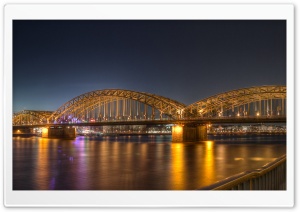 Hohenzollern Bridge at Dusk Ultra HD Wallpaper for 4K UHD Widescreen desktop, tablet & smartphone