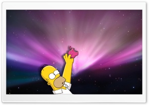Homer Loves Donuts Ultra HD Wallpaper for 4K UHD Widescreen desktop, tablet & smartphone