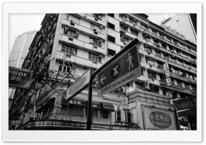 Hong Kong Buildings Black And White Ultra HD Wallpaper for 4K UHD Widescreen desktop, tablet & smartphone