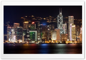 Hong Kong Lights Ultra HD Wallpaper for 4K UHD Widescreen desktop, tablet & smartphone