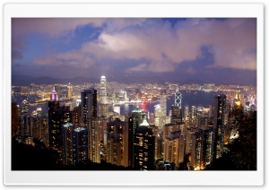 Hong Kong Night View Ultra HD Wallpaper for 4K UHD Widescreen desktop, tablet & smartphone