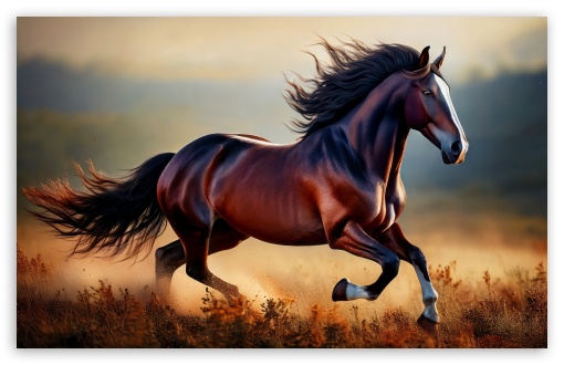 Horse, Majestic, Running, Galloping, Wild, Freedom, Field UltraHD Wallpaper for UHD 16:9 ; HD 16:9 ; UltraWide 21:9 24:10 ; Widescreen 16:10 5:3 ; Fullscreen 4:3 5:4 3:2 ; Tablet 1:1 ;