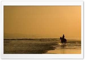 Horse Riding On The Beach Ultra HD Wallpaper for 4K UHD Widescreen desktop, tablet & smartphone