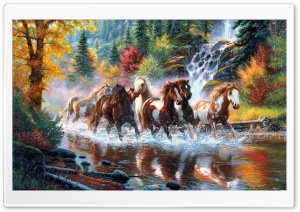 Horses, Autumn Ultra HD Wallpaper for 4K UHD Widescreen desktop, tablet & smartphone