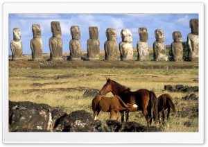 Horses Of Easter Island Chile Ultra HD Wallpaper for 4K UHD Widescreen desktop, tablet & smartphone