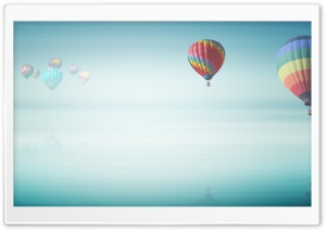 Hot Air Balloon Above The Ocean Ultra HD Wallpaper for 4K UHD Widescreen desktop, tablet & smartphone