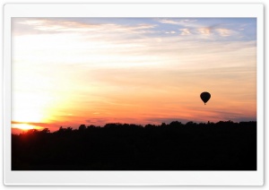 Hot Air Balloon At Sunset 4K UHD Wallpaper for Widescreen and UltraWide Desktop, UltraHD TV, Smartphone, Tablet