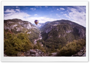 Hot Air Balloon flying over Yosemite Ultra HD Wallpaper for 4K UHD Widescreen desktop, tablet & smartphone