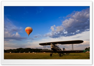 Hot Air Balloon vs. Plane Ultra HD Wallpaper for 4K UHD Widescreen desktop, tablet & smartphone