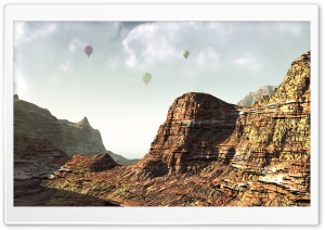 Hot Air Balloons, Canyon Ultra HD Wallpaper for 4K UHD Widescreen Desktop, Lockscreen, Screensaver, TV, Tablet, Smartphone