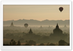 Hot Air Balloons Over North Guni Bagan Myanmar Ultra HD Wallpaper for 4K UHD Widescreen desktop, tablet & smartphone