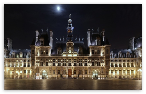 Hotel de Ville At Night, Paris, France UltraHD Wallpaper for Wide 16:10 5:3 Widescreen WHXGA WQXGA WUXGA WXGA WGA ; 8K UHD TV 16:9 Ultra High Definition 2160p 1440p 1080p 900p 720p ; Mobile 5:3 16:9 - WGA 2160p 1440p 1080p 900p 720p ;