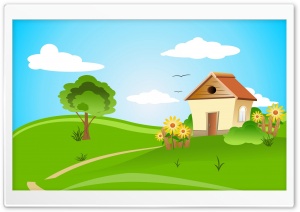 House Illustration Spring Ultra HD Wallpaper for 4K UHD Widescreen desktop, tablet & smartphone
