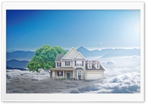 House in Clouds Ultra HD Wallpaper for 4K UHD Widescreen desktop, tablet & smartphone