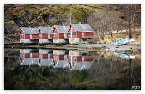 Houses, Flam, Norway, Reflection, Travel, Adventure, Nordic Charm, Tranquility UltraHD Wallpaper for UHD 16:9 ; HD 16:9 ; Widescreen 16:10 5:3 ; Fullscreen 3:2 ;