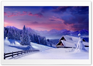 Houses Under Snow Ultra HD Wallpaper for 4K UHD Widescreen desktop, tablet & smartphone