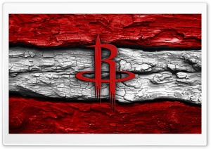 Houston Rockets Wooden Logo 4K UHD Wallpaper for Widescreen and UltraWide Desktop, UltraHD TV, Smartphone, Tablet