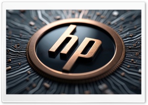 HP Bronze 3D Logo 4K UHD Wallpaper for Widescreen and UltraWide Desktop, UltraHD TV, Smartphone, Tablet
