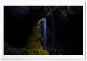 Iceland Cave Waterfall 4K UHD Wallpaper for Widescreen and UltraWide Desktop, UltraHD TV, Smartphone, Tablet