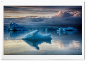 Iceland Glacier Lagoon Blue Ice Ultra HD Wallpaper for 4K UHD Widescreen desktop, tablet & smartphone