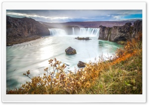 Iceland, Godafoss Waterfall Ultra HD Wallpaper for 4K UHD Widescreen desktop, tablet & smartphone