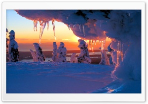 Icicles At Sunset Ultra HD Wallpaper for 4K UHD Widescreen desktop, tablet & smartphone