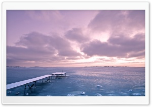 Icy Lake And Violet Sky Ultra HD Wallpaper for 4K UHD Widescreen desktop, tablet & smartphone