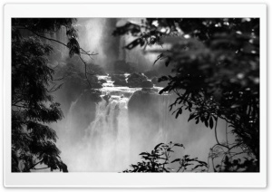 Iguazu Falls Black And White Ultra HD Wallpaper for 4K UHD Widescreen desktop, tablet & smartphone