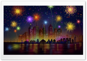 Independence Day, Fireworks Shows Ultra HD Wallpaper for 4K UHD Widescreen desktop, tablet & smartphone