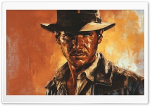 Indiana Jones, Portrait, Artwork 4K UHD Wallpaper for Widescreen and UltraWide Desktop, UltraHD TV, Smartphone, Tablet