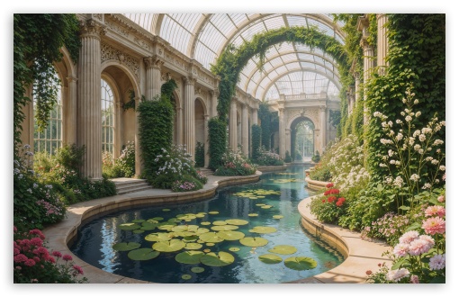 Indoor Plant Sanctuary, Ancient Greek Architecture, Greenhouse UltraHD Wallpaper for UHD 16:9 ; HD 16:9 ; UltraWide 21:9 24:10 32:9 32:10 ; Widescreen 16:10 5:3 ; Fullscreen 4:3 5:4 3:2 ; Tablet 1:1 ; Dual 16:10 5:3 16:9 4:3 5:4 3:2 ;