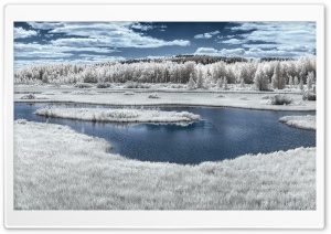 Infrared Landscape Finnish Wetland 4K UHD Wallpaper for Widescreen and UltraWide Desktop, UltraHD TV, Smartphone, Tablet