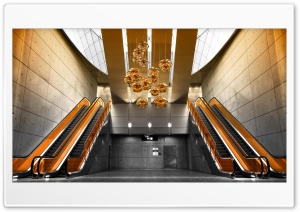 Interior Escalators Ultra HD Wallpaper for 4K UHD Widescreen Desktop, Lockscreen, Screensaver, TV, Tablet, Smartphone