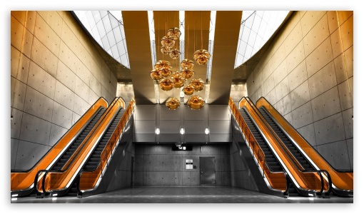 Interior Escalators UltraHD Wallpaper for HD 16:9 ;