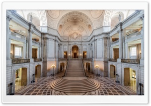 Interior of San Francisco City Hall 4K UHD Wallpaper for Widescreen and UltraWide Desktop, UltraHD TV, Smartphone, Tablet