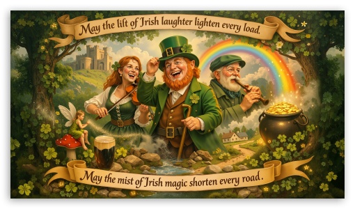 Irish Laughter and Magic Blessing UltraHD Wallpaper for UHD 16:9 ; HD 16:9 ;