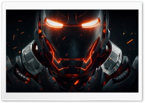 Iron Man's eyes Glowing in the Dark 4K UHD Wallpaper for Widescreen and UltraWide Desktop, UltraHD TV, Smartphone, Tablet