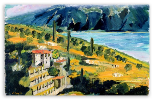 Italy Garda Lake, Lago Di Garda, Limonaia, Oil Painting UltraHD Wallpaper for 8K UHD TV 16:9 Ultra High Definition 2160p 1440p 1080p 900p 720p ; Widescreen 16:10 5:3 WHXGA WQXGA WUXGA WXGA WGA ; Fullscreen 4:3 5:4 3:2 UXGA XGA SVGA QSXGA SXGA DVGA HVGA HQVGA ( Apple PowerBook G4 iPhone 4 3G 3GS iPod Touch ) ; Tablet 1:1 ; Mobile 9:16 2:3 3:5 3:4 - ;