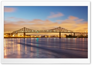 Jacques Cartier Bridge crossing the Saint Lawrence River, Canada Ultra HD Wallpaper for 4K UHD Widescreen desktop, tablet & smartphone