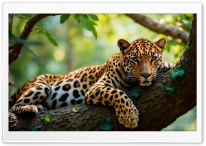 Jaguar Resting in a Tree Ultra HD Wallpaper for 4K UHD Widescreen Desktop, Lockscreen, Screensaver, TV, Tablet, Smartphone