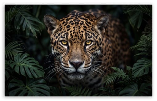 Jaguar Wildlife Portrait in Tropical Jungle UltraHD Wallpaper for UHD 16:9 ; HD 16:9 ; UltraWide 21:9 24:10 ; Widescreen 16:10 ; Tablet 1:1 ;