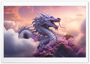 Japanese Dragon 3D Art Ultra HD Wallpaper for 4K UHD Widescreen Desktop, Lockscreen, Screensaver, TV, Tablet, Smartphone