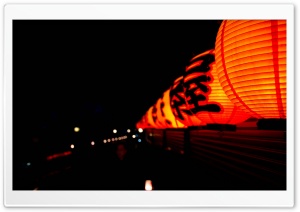 Japanese Lanterns At Night Ultra HD Wallpaper for 4K UHD Widescreen desktop, tablet & smartphone