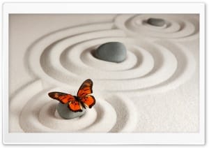 Japanese Zen Garden Sand Circles 4K UHD Wallpaper for Widescreen and UltraWide Desktop, UltraHD TV, Smartphone, Tablet