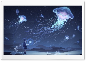 Jellyfish Art Ultra HD Wallpaper for 4K UHD Widescreen desktop, tablet & smartphone