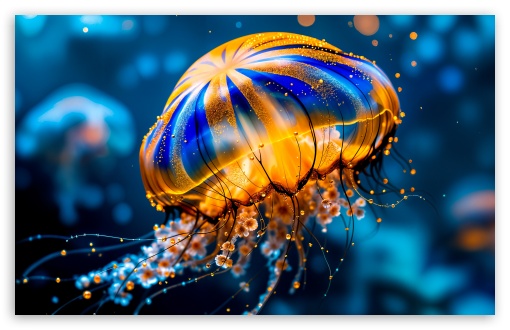 Jellyfish, Ethereal, Oceanic, Deep Sea, Floating UltraHD Wallpaper for UHD 16:9 ; HD 16:9 ; UltraWide 21:9 24:10 ; Widescreen 16:10 5:3 ; Fullscreen 4:3 5:4 3:2 ; Tablet 1:1 ;